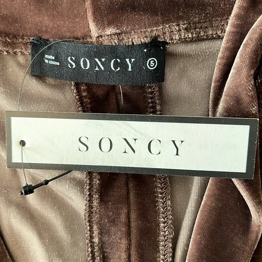 Soncy Velvet Long Sleeve Open Front Kimono in Dusty Mauve Size 5 (28W) NWT!